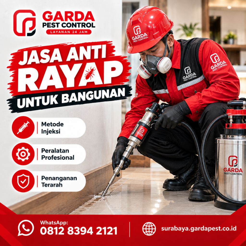 Jasa Anti Rayap di Tandes Surabaya Teknisi Berpengalaman Bersertifikat